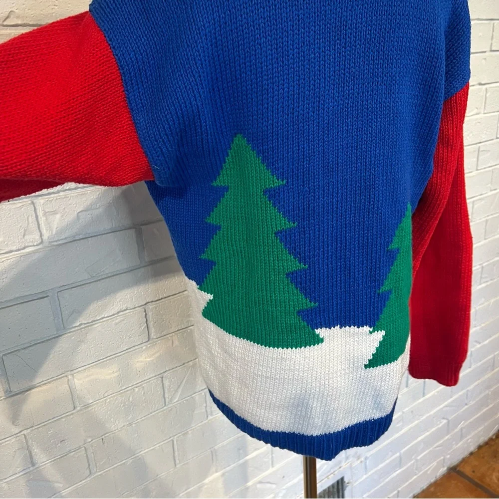 Vintage 90s Raquel Collection Peru Santa Balloon Christmas Sweater Womens M